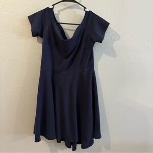 Sarin Mathews Navy Blue Fit & Flare Dress
